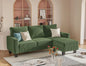 L-Shaped 3-Seater Sofa - Convertible Chaise Corduroy Couch for Small Spaces