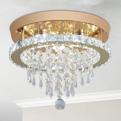 Luxury Crystal Chandelier Lustre Design Gold Modern Led Ceiling Light  Living Room Bedroom Hanging Lamp LightingFixture