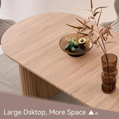 70.8" Oval Dining Table for 4 6 Person, Modern Farmhouse Modern Dinner Table  Reception Room (Only Table),