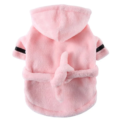 Pet Dog Bathrobe with Hooded Dog Pajamas Sleeping Clothes Soft Pet Bath Drying Towel Clothes For Puppy Dogs Cats