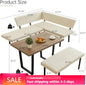 3-Piece Corner Dining Table Set with Bench, 67'' Space-Saving Breakfast Nook for Kitchen