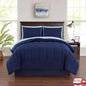 7 Piece Reversible Bed in a Bag Comforter Set with Sheets Pillowcases Shams Fitted Flat Queen Size Machine Washable Polyester