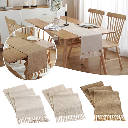 Vintage Woven Cotton Linen Table Runner Country Wedding Party Decoration Home Textiles For Christmas Home Table Runners