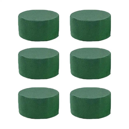 6PCS Green Floral Foam Round Floral Brick Blocks Artificial Flower DIY Flower Arrangement Kits