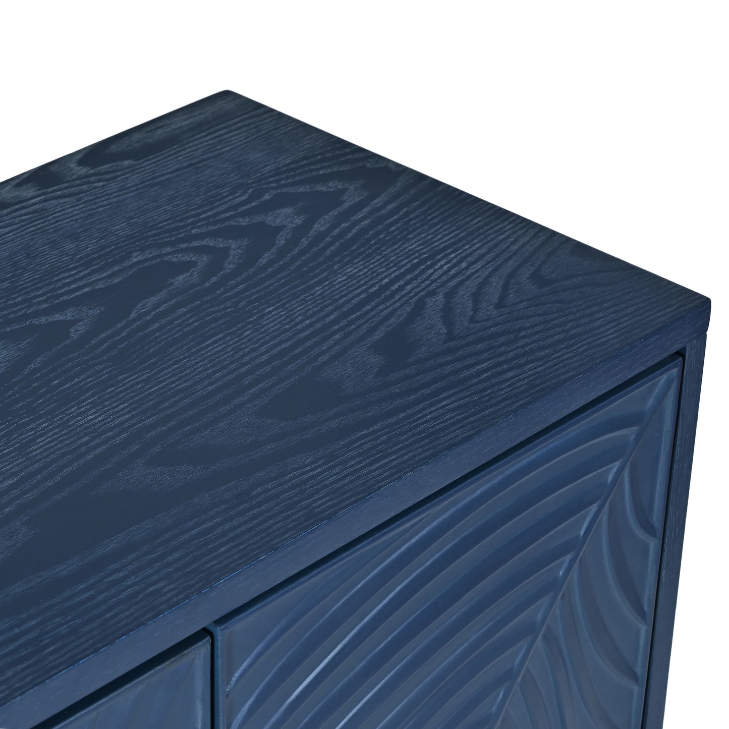 Modern 4-door Sideboard with Creative carved and shaped surface and Adjustable Shelves, Suitable for Study, Living Room