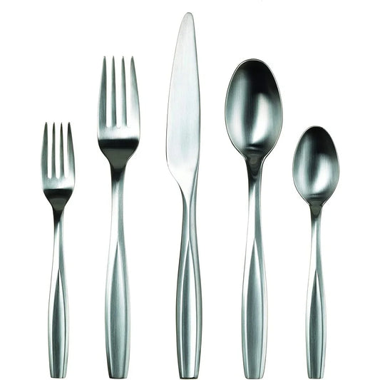 20-Piece Matte Stainless Steel Flatware Set Service 4 Dishwasher Safe