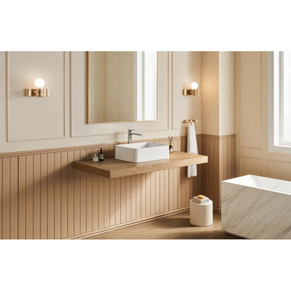 20" x 14" Solid Surface Vessel Bathroom Sink Basin in Matte White