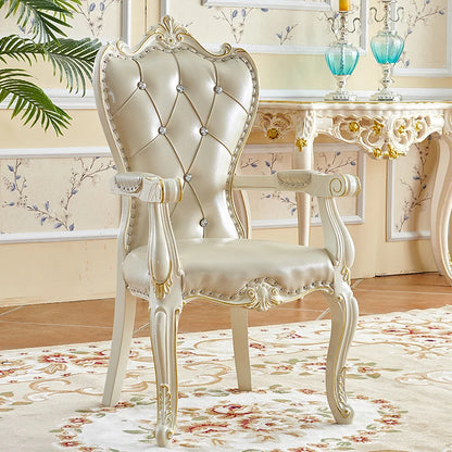 European Solid Wood Dining Chair Princess Lazy Throne Luxury Lounge Chair Fashion Butterfly Ergonomic Muebles Entrance Furniture
