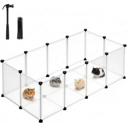 20 Panels Pet Playpen with Floor, Small Animal Playpen, Indoor Pet Enclosure for Guinea Pigs, Bunny, Hamsters, Hedgehogs, 49.2 x