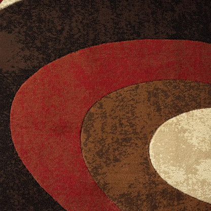 Tribeca Slade Modern Area Rug, Abstract Brown/Red 6'7"x9'10"