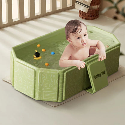 Baby Bathtub for Infants To Toddlers Collapsible Baby Bath Tub with Drain Outlet  Basin75x45x25