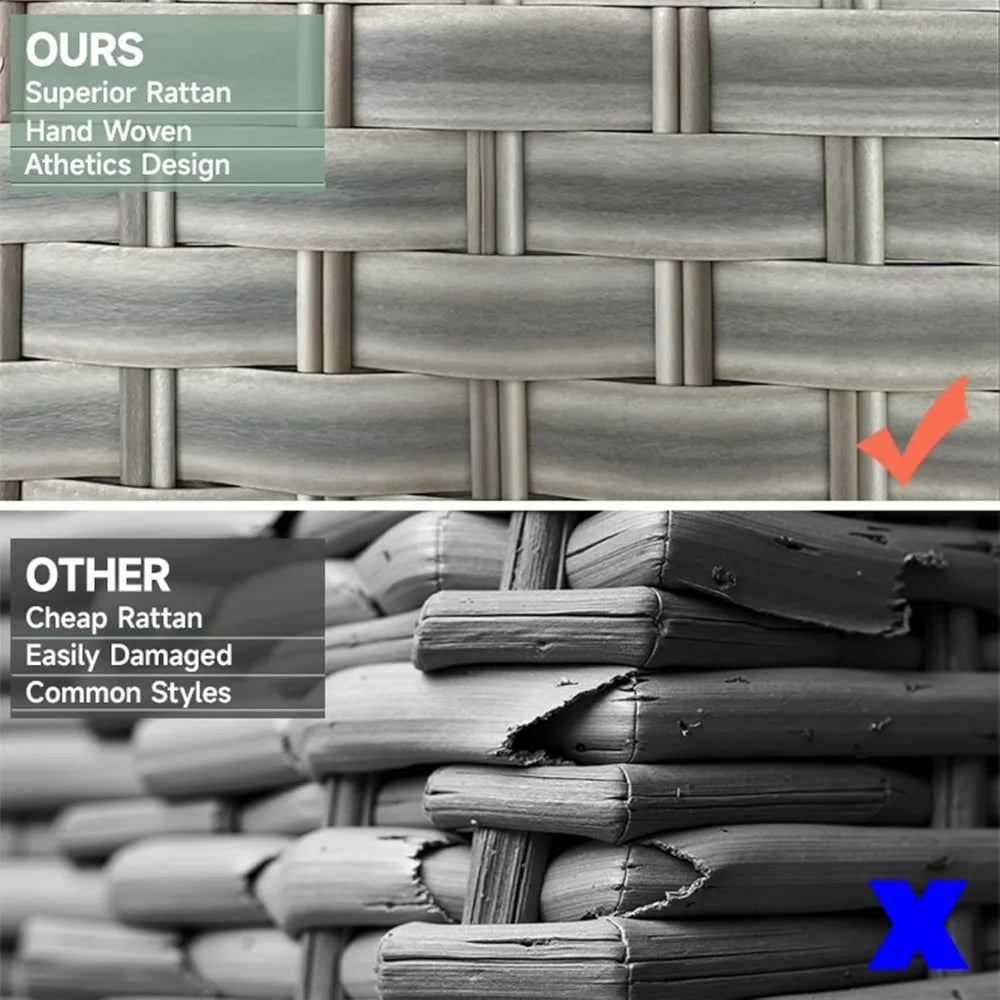 13 Pieces Patio Furniture Set,Outdoor Sectional Wicker Sofa,High Back Rattan Patio Conversation Sets