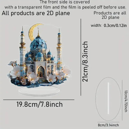 Ramadan Festival 2D Acrylic Moon Craft Ornaments 2025 New Eid Al-fitr Mubarak Decoration Islamic Muslim Home Party Table Gift