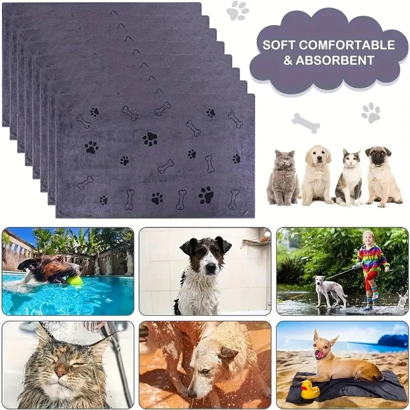 2pcs Soft Microfiber Dog Towels - Quick Dry, Absorbent Pet Bath & Grooming Towels For Dogs Dog Towels