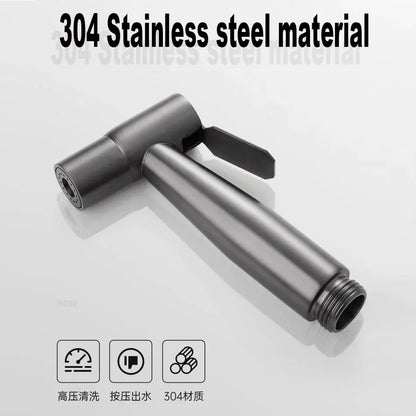 Handheld Toilet Bidet Faucet Sprayer Stainless Steel Bathroom Bidet Spraye Set Hand Sprayer Shower Head Self Cleaning No Punch