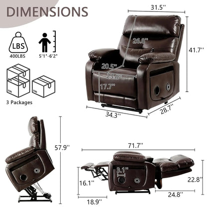 Dual Motor Power Lift Recliner Chair for Adult & Elderly, Infinite Position Lay Flat Lift Chair with Heat &, Customized