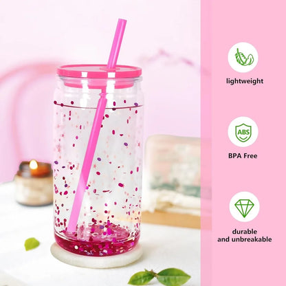 16 oz Acrylic Snow Globe  Tumbler
