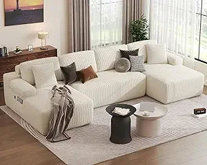 Modular Sectional Sofa, U-Shaped Cloud Couch with Memory Foam, Corduroy Sectionals for Living Room