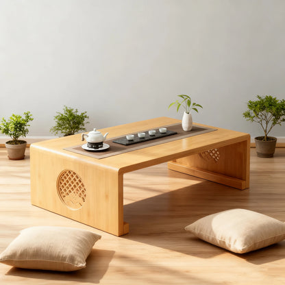 Foldable coffee table, Japanese-style low table, no assembly required, suitable for sitting on the floor, a low tatami table.