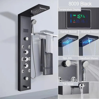 Bathroom Shower Panel LED Rainfall/Waterfall Shower Head