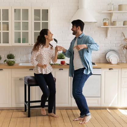 Bar Stools Saddle-Style Pu Leather Upholstered Chair Counter Height Bar Stools with Metal Base Saddle Stools For Kitchen