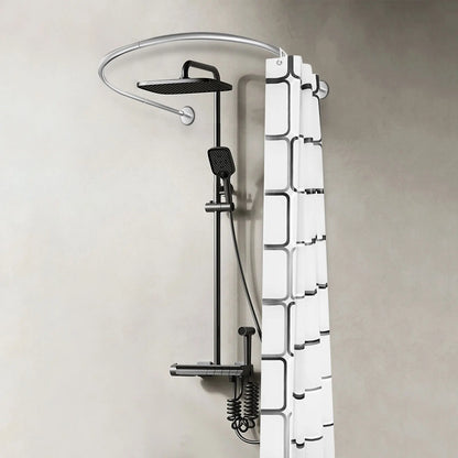 Stainless Steel Shower Curtain Rod Adjustable 0.9-1.3m Length U-Shaped Design