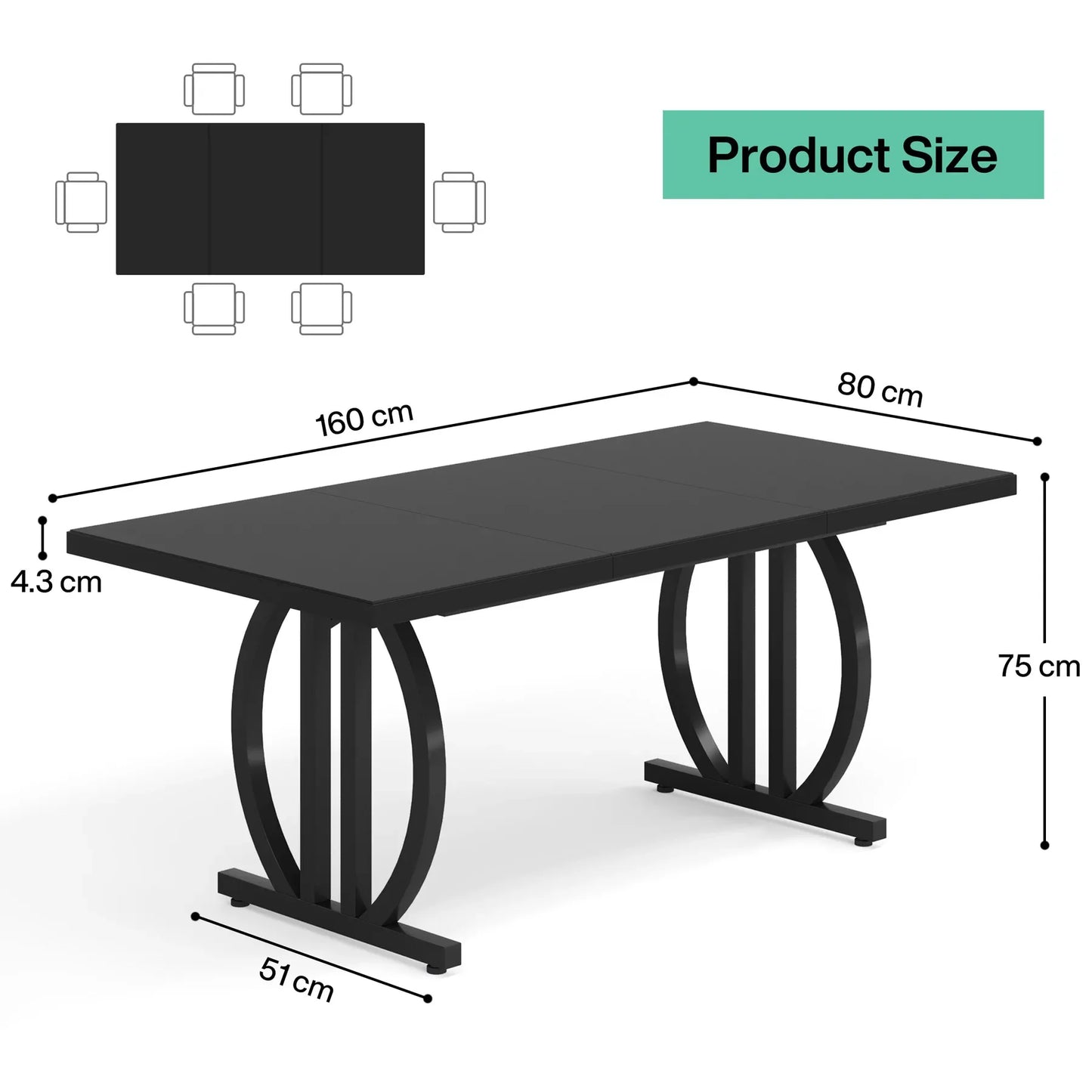 heavy duty  Dining Table for 4-6 People, 63-Inch Large Dinner Table with Heavy Duty Metal Frame, Modern Industrial Kitchen Table