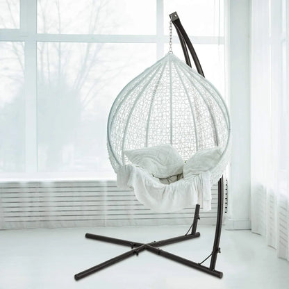 330 Lbs Heavy Duty Metal Hanging Chair Hammock C-Stand Outdoor Patio Balcony Swing Stand Base for Chair,Porch Swing, 360°