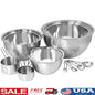 14 Piece Stainless Steel Measuring Cups Spoons Set with Mixing Bowls