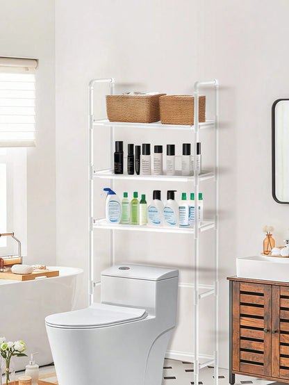 1pc Multi-Functional Thick Steel Pipe Bathroom Toilet Storage RackShelf For Washing Machine,Toilet Rack 3 Layers Of Storage Rack