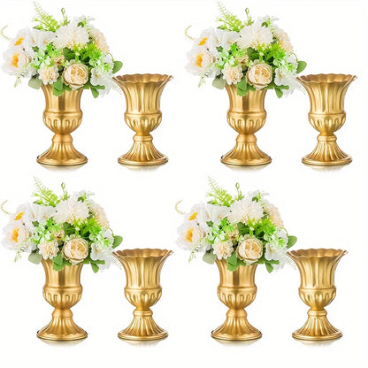 Metal Flower Vase, 9 Inch/6 Inch Metal Flower Pot Artificial Real Flower Vase, Garden Trumpet Flower Pot Table Wedding Decoratio
