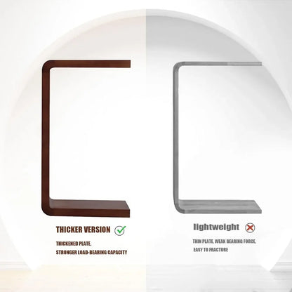 Solid Wood End Table For Couch C Shaped Mini Sofa Side Table For Small Narrow Spaces Wooden Nightstand For Living Room Bedroom