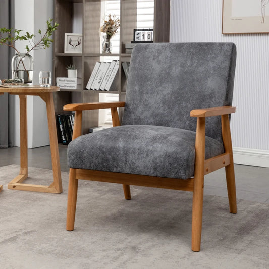 25.38-inch wide armchair, living room chair, leisure chair, gray, classic modern style
