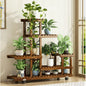 wheels Wooden Plant Stand with Wheels Multi-Layer Rolling Plant Flower Display Shelf Indoor Movable Storage Rack Holder Outdoor fo