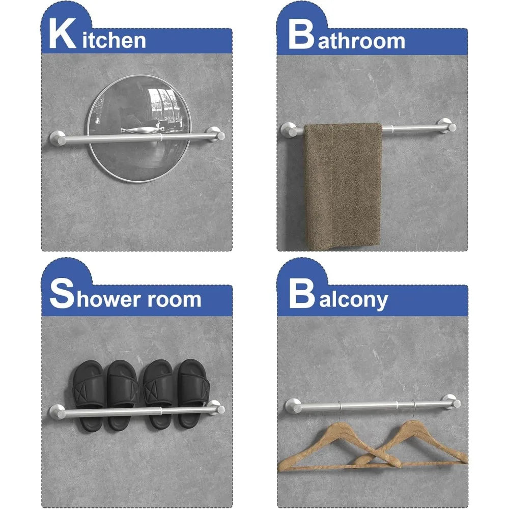 Towel bar adjustable bathroom towel rack bar, wall mounted towel rail, bathroom towel hook