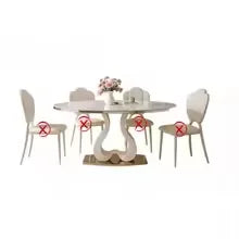 Design Luxury White Dining Table 6 Person Modern Nordic Round Dining Table Living Room