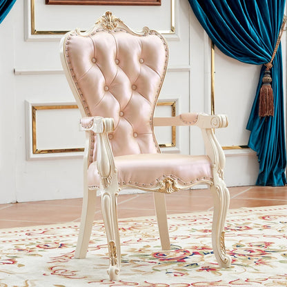 European Solid Wood Dining Chair Princess Lazy Throne Luxury Lounge Chair Fashion Butterfly Ergonomic Muebles Entrance Furniture