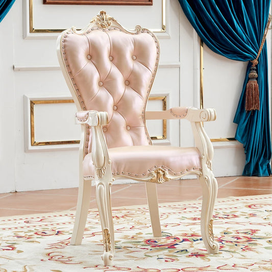 European Solid Wood Dining Chair Princess Lazy Throne Luxury Lounge Chair Fashion Butterfly Ergonomic Muebles Entrance Furniture