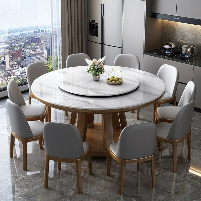 Marble Round Dining Table Nordic Luxury Style Minimalist Modern Dining Table Legs Space Savers