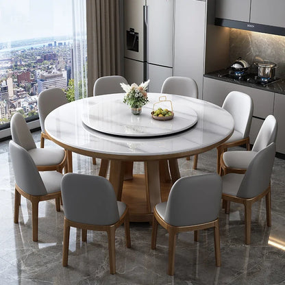 Marble Round Dining Table Nordic Luxury Style Minimalist Modern Dining Table Legs Space Savers
