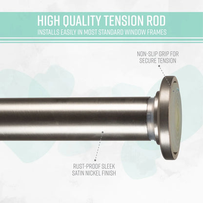 Adjustable Steel Curtain Tension Rod No Tools Installation Easy Extendable Shower Curtain Rod Secure Hold