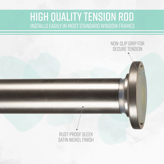 Adjustable Steel Curtain Tension Rod No Tools Installation Easy Extendable Shower Curtain Rod Secure Hold