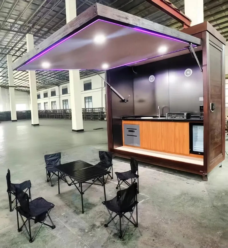 Customizable 2025 New SS304 Outdoor BBQ Kitchen with Detachable Shed, Grill, Sink & Fridge Combo for Large Family Parties