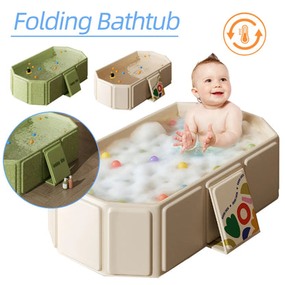 Baby Bathtub for Infants To Toddlers Collapsible Baby Bath Tub with Drain Outlet  Basin75x45x25