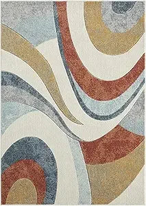 Tribeca Slade Modern Area Rug, Abstract Brown/Red 6'7"x9'10"