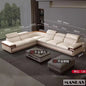 Premium Italian Genuine Leather Sofa Set for Living Room with Adjustable Headrests, Bluetooth Speaker, Wireless Charge