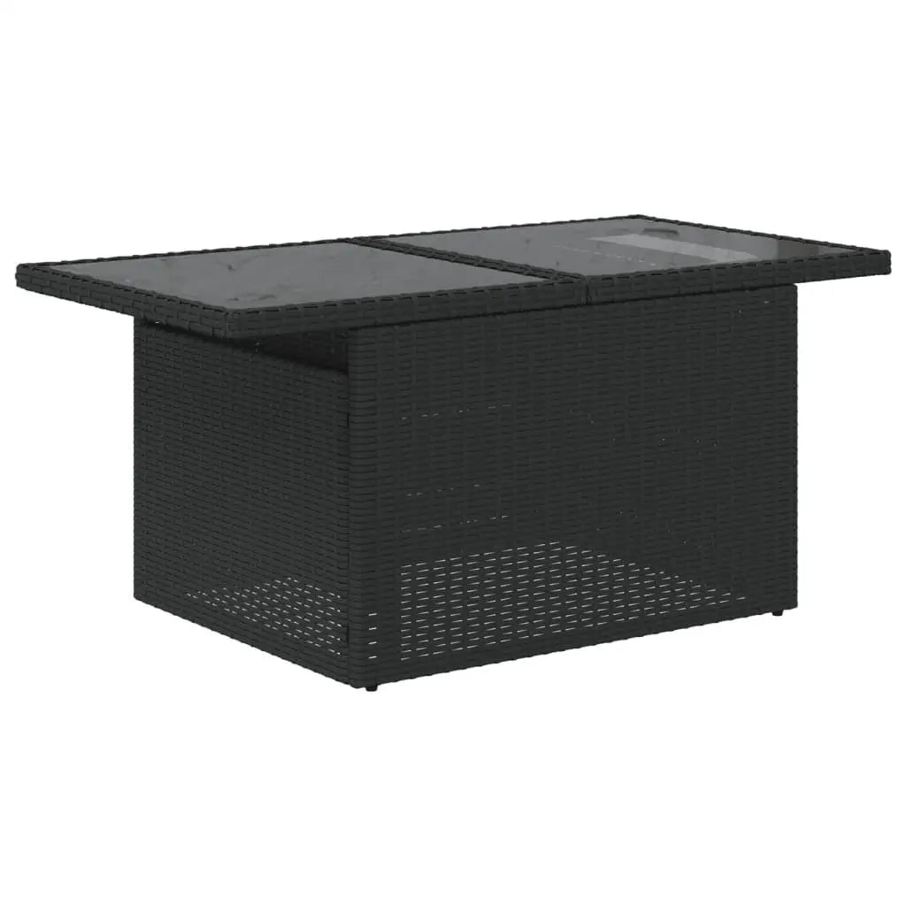 Garden Sofa Set Black PE Rattan Modular Outdoor Seating Furniture for Patio Balcony and Garden Decor