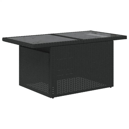 Garden Sofa Set Black PE Rattan Modular Outdoor Seating Furniture for Patio Balcony and Garden Decor