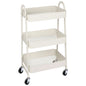 3 Tier Metal Storage Kitchen Cart with Lockable Wheels Mobile Shelving Unit Utility Rolling Organizer For Home Narrow Places