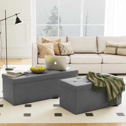 Folding Storage Ottoman Bench Living Room Hidden Storage Footstool Toy Box Bedroom Strong Load-bearing Capacity Stool